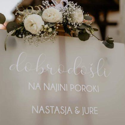 TABLA DOBRODOŠLICE MLEČNA – BEL NAPIS